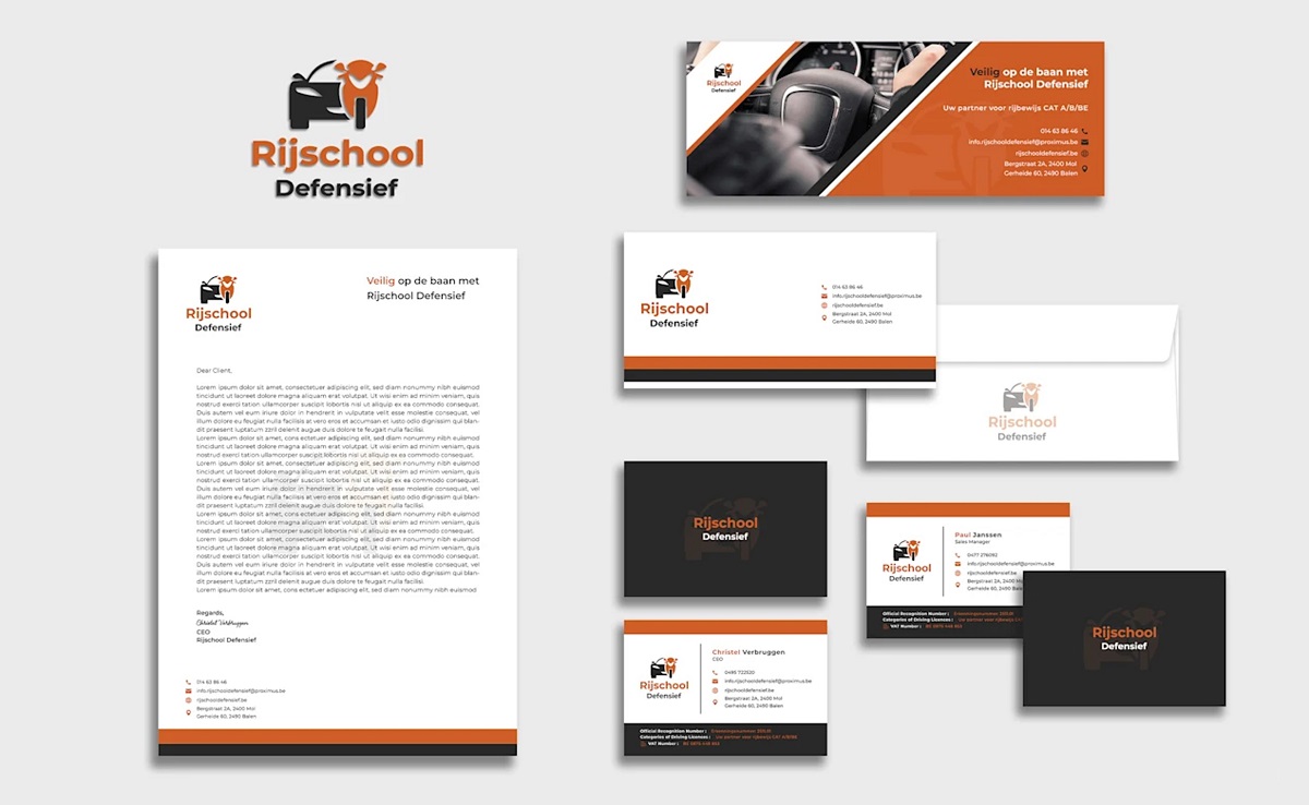 Huisstijl · Rijschool Defensief